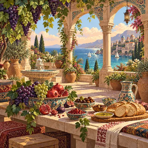 Gratitude after a Meal imaginative pixel landscape