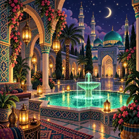Light on the Tongue imaginative pixel landscape