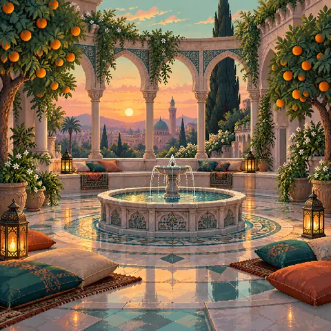 One Gathering, Many Returns imaginative pixel landscape