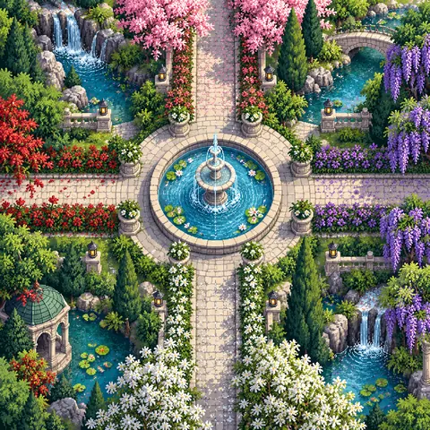 Four Phrases after Prayer imaginative pixel landscape