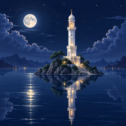Words of Oneness imaginative pixel landscape
