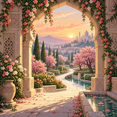 The Master Prayer of Forgiveness imaginative pixel landscape