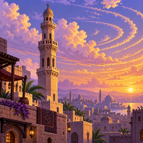 Answer the Call imaginative pixel landscape