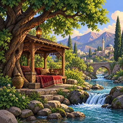 A Place of Refuge imaginative pixel landscape