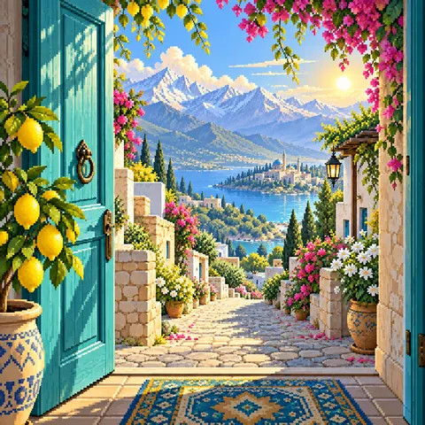 Step Out with Trust imaginative pixel landscape