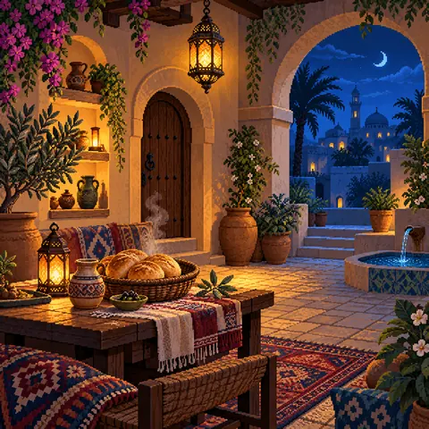 A Home of Remembrance imaginative pixel landscape