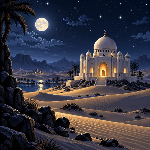 Sleep with Oneness imaginative pixel landscape