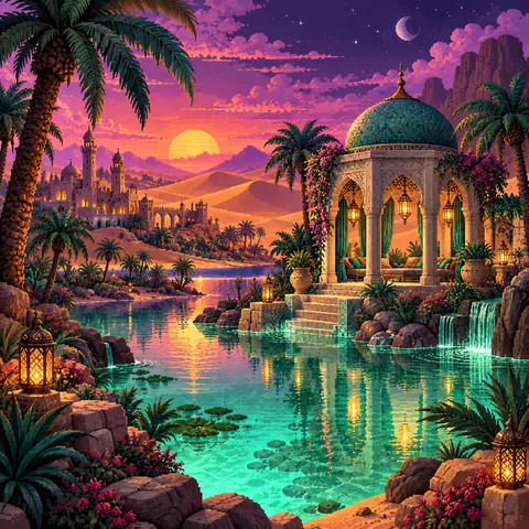 A Prayer for Healing imaginative pixel landscape